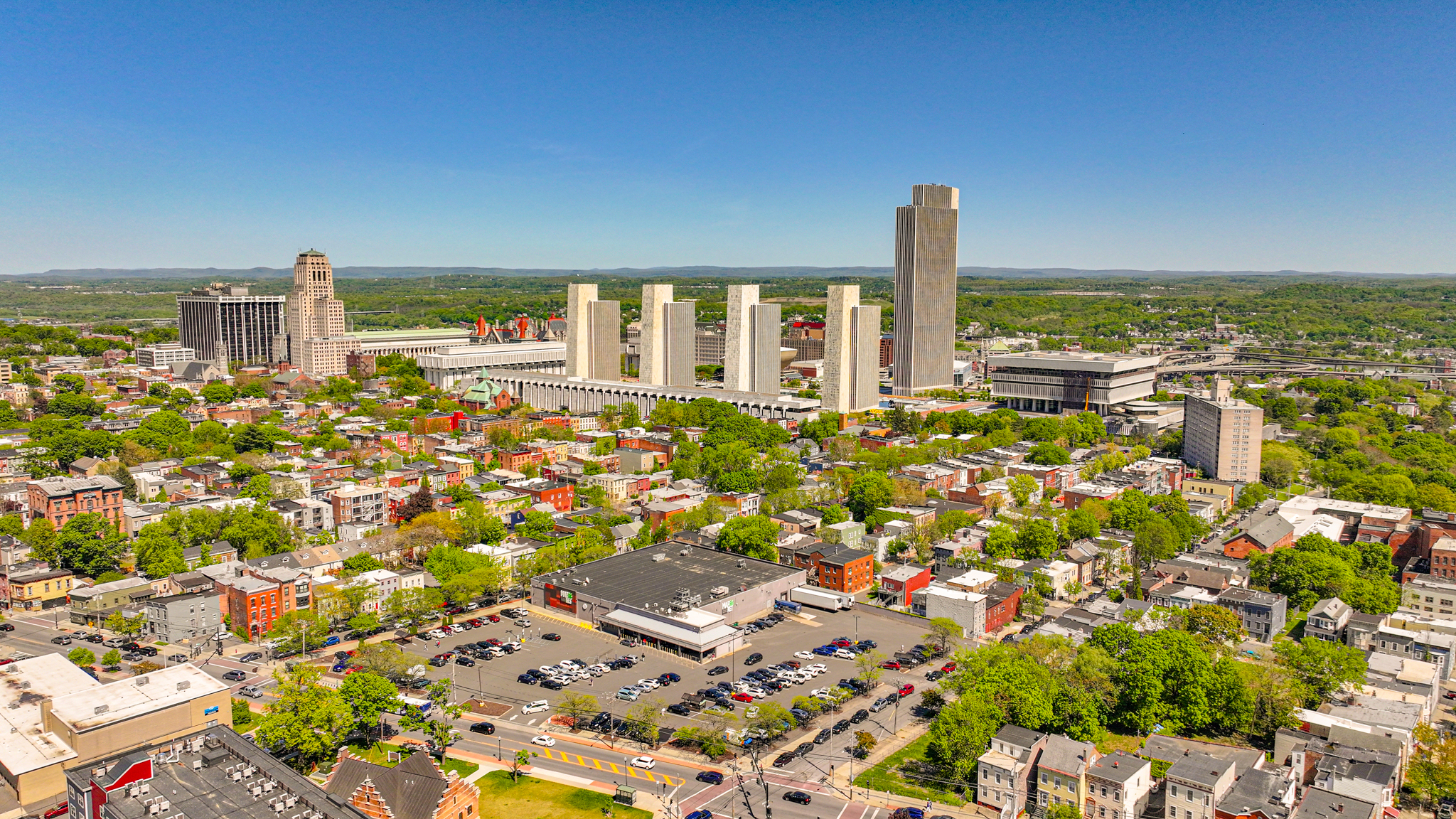 Ariel view of downtown Albany