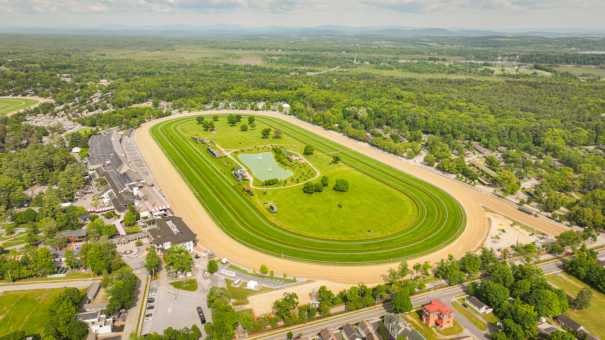 Aerial view of Saratoga Race Track