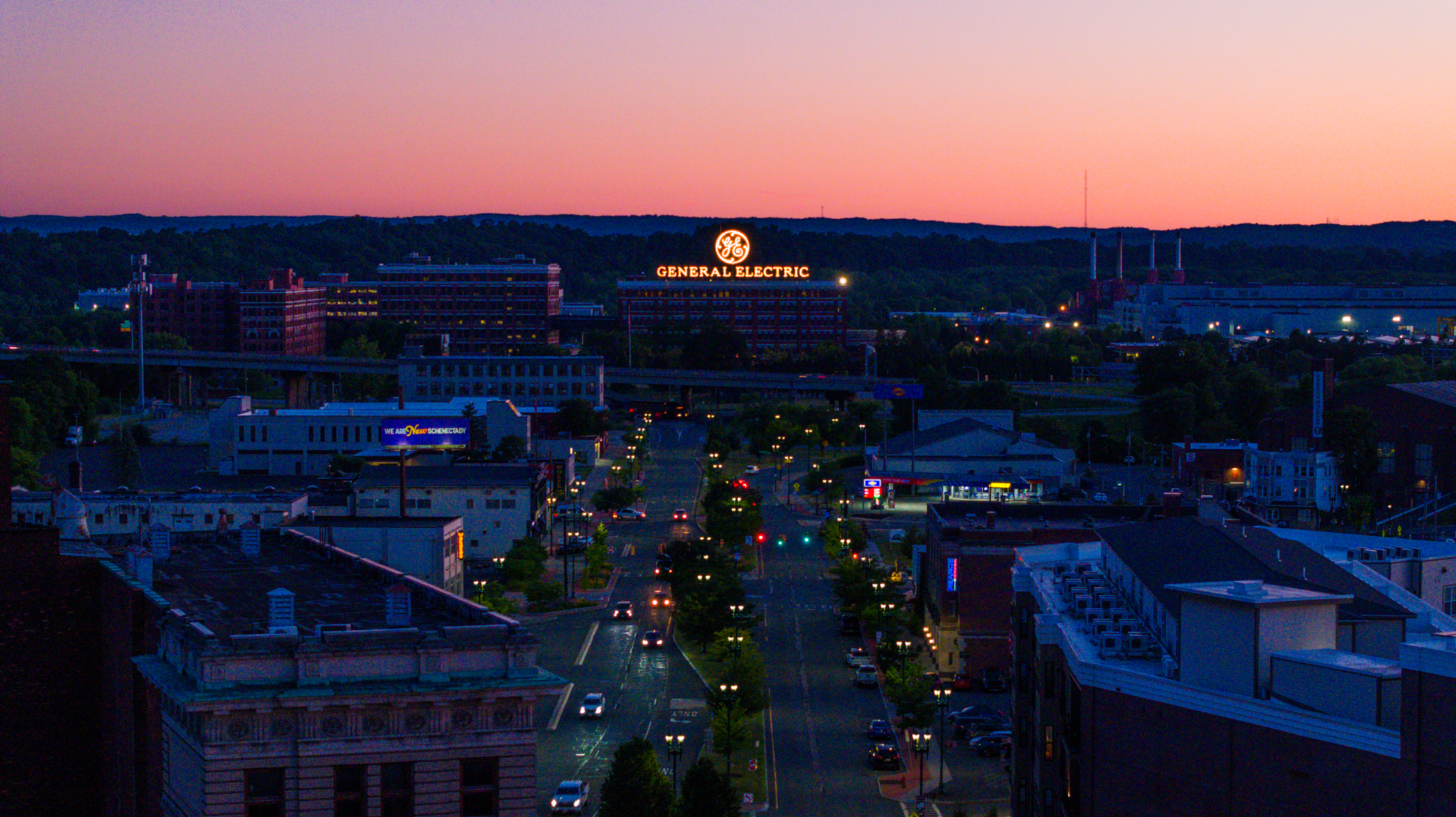 Ariel view of downtown Schenectady