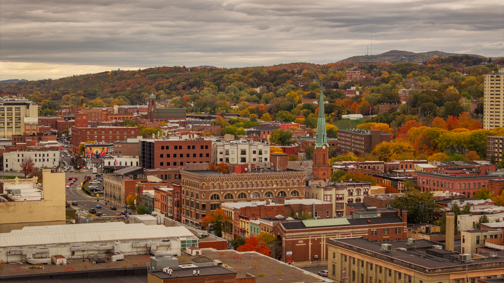 Aerial view of Troy
